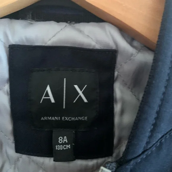 Armani Exchange boys navy bumper jacket,navy color size 8. - Picture 4 of 4